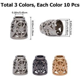 GORGECRAFT 30Pcs 3 Colors Conical Cord Lock Hollow Metal Bell Stopper Bell Cord Ends Alloy Rope End Lock Rope Fastener End Stopper for Drawstring Lanyard Backpack Bag DIY Hoodie Clothes Pants