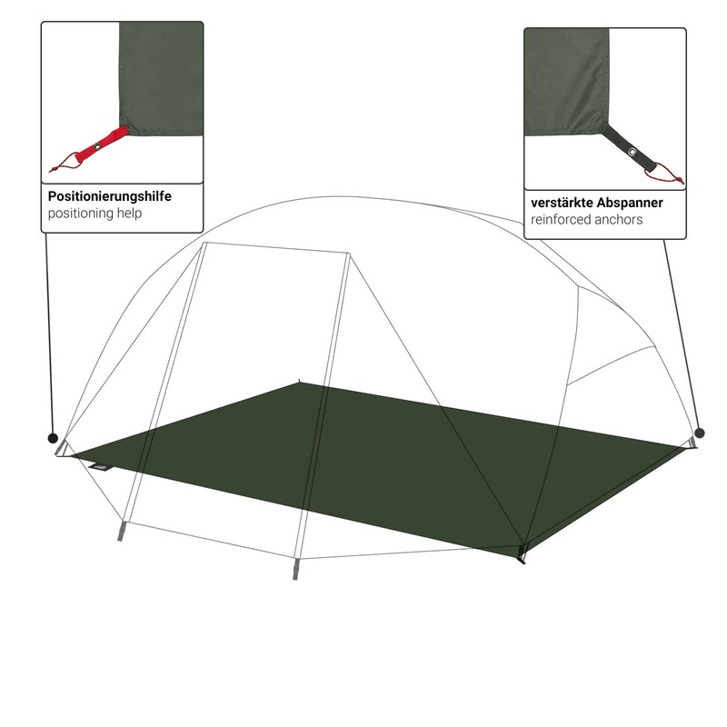 qeedo Light Birch M Groundsheet, Tent Underlay, Protection Against Moisture