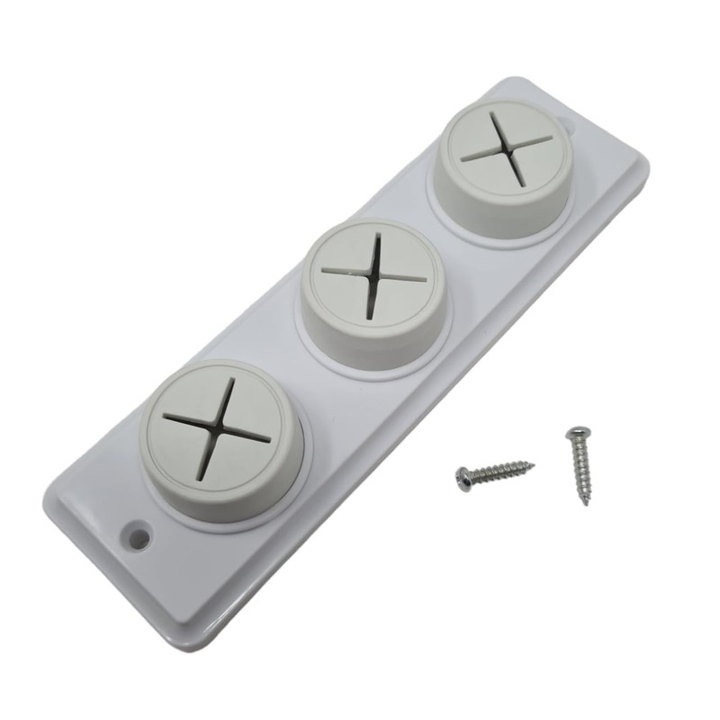 fiXte 2 Pack of Soft Rubber Push in Triple Towel