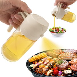 mqnxoi 2 in 1 Glass Oil Sprayer & Dispenser, 470ml Glass Olive Oil Sprayer,Cooking Oil Sprayer,Salad,16oz Oil Sprayer for Oil Bottle - Kitchen Gadgets