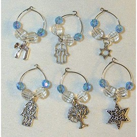 Jewish Themed Wine Glass Charms
