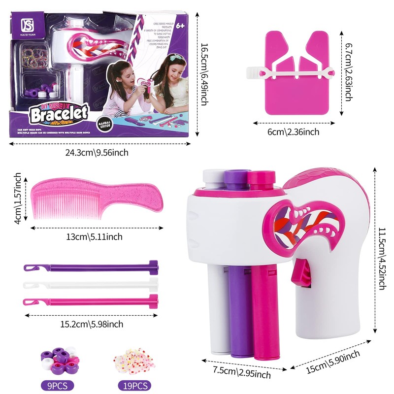 Weinsamkeit Automatic Hair Braider, Hair Bedazzler Kit, Pink Automatic Electric