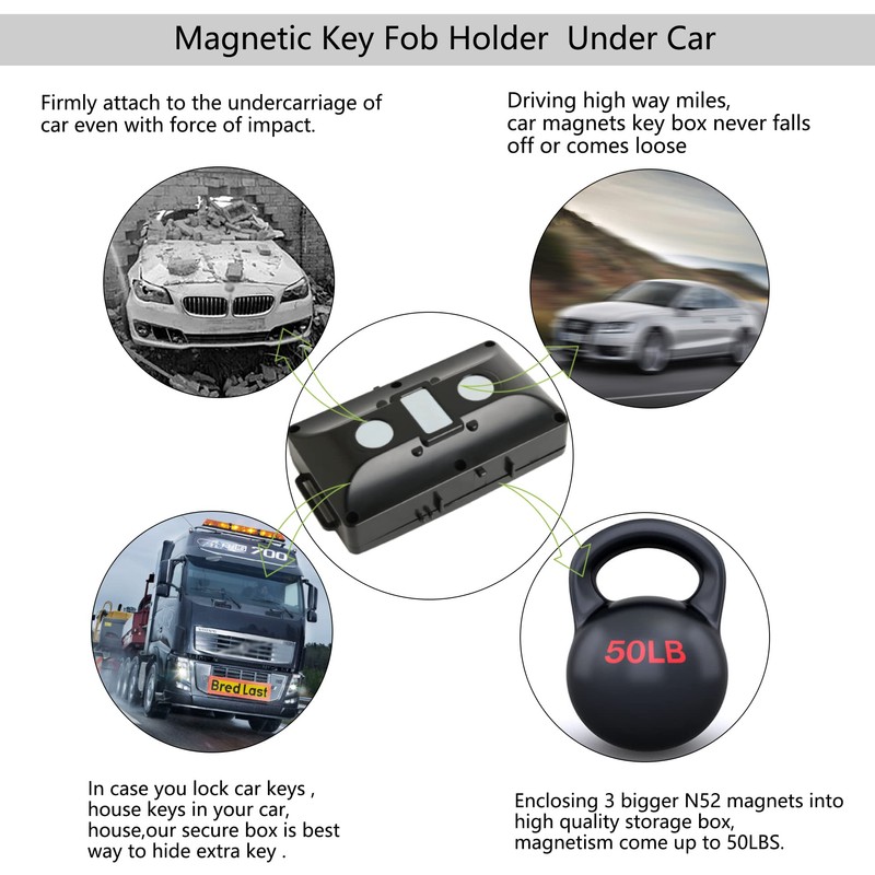 1PK Black Magnetic Key Holder Under Car Vehicle Truck,Hide A