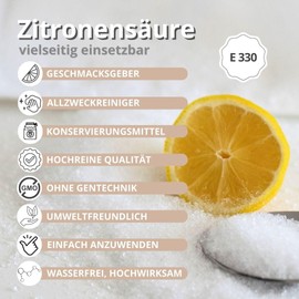 1 kg Zitronensäure Anhydrat, Entkalker, Wasserfreies Citronensäure Pulver