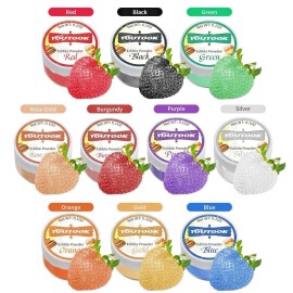 YOUTOOK Edible Glitter Set - 10 Colors Luster Dust Edible Set Food Grade Dusting Powder