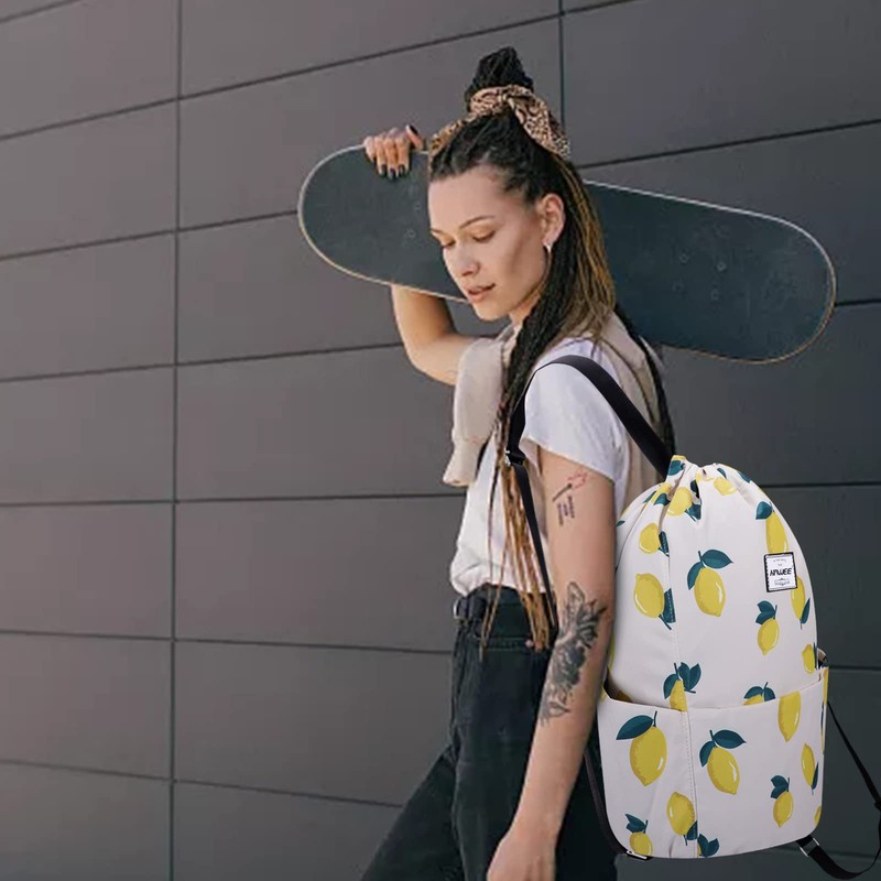 HAWEE Waterproof Drawstring Backpack with Inner Pocket Large Gym Bag