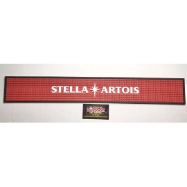 Stella Artois Premium Belgian Lager Lot Of 2 Rubber Bar Mats 24x3.5” - Brand New