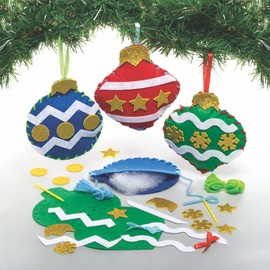 Baker Ross FC151 Kit da Cucito Pallina di Natale - Confezione da 3, Set da Cucito per Bambini, Attività Creative per Bambini, Progetto Ideale di Arti e Mestieri