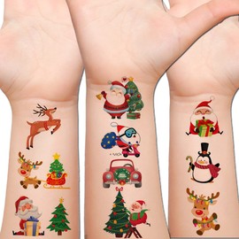 Hohamn 240 PCS Christmas Temporary Tattoos for Kids, 20 Sheets Christmas Holiday Fake Tattoos for Girls Boys Xmas Party Gifts Crafts Decoration