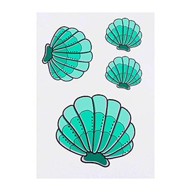 Azeeda 4 x 'Seeschale' Temporäre Tattoos - Wasserfest, Hautfreundlich & Ungiftig · Transfers in Verschiedenen Größen (TO00044283)