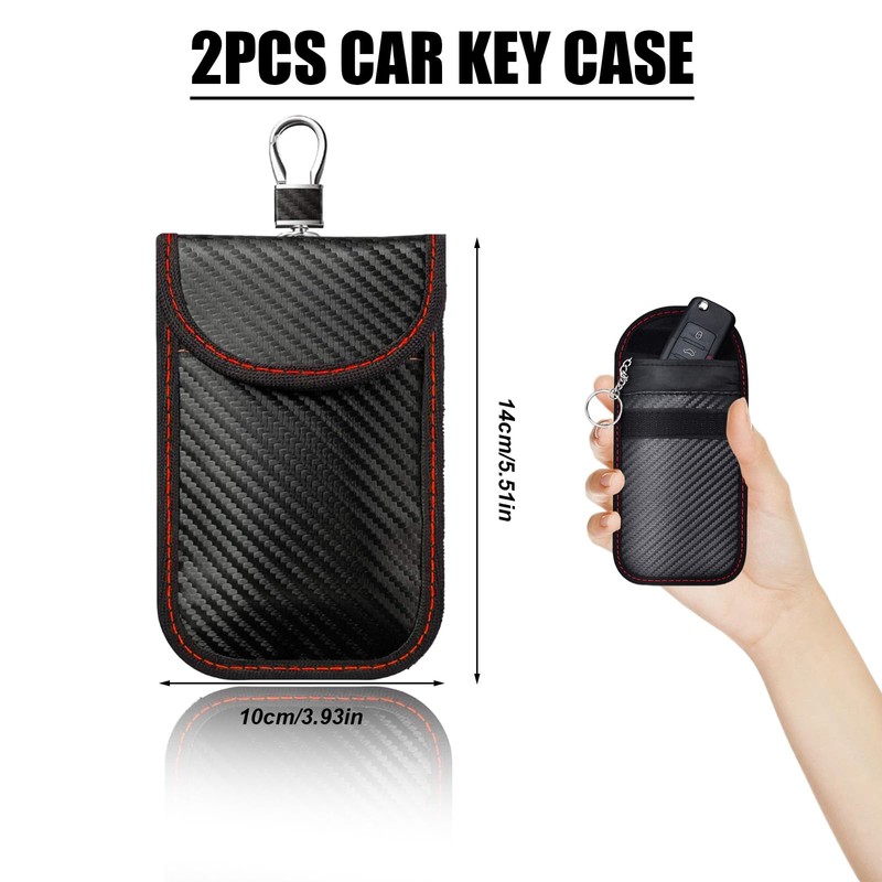 Upgraded Faraday Pouch for Car Keys (2 Pack) with Large