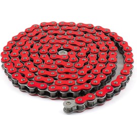DREAM MOTION Motorcycle 420 Chain 108 Links Anti-Rust Coating Drive Chain Powersports Parts for Honda Apollo Yamaha 50cc ~ 150cc SSR ATV Street Bike All-Road Dirt Pit Bike Accessories (Red)