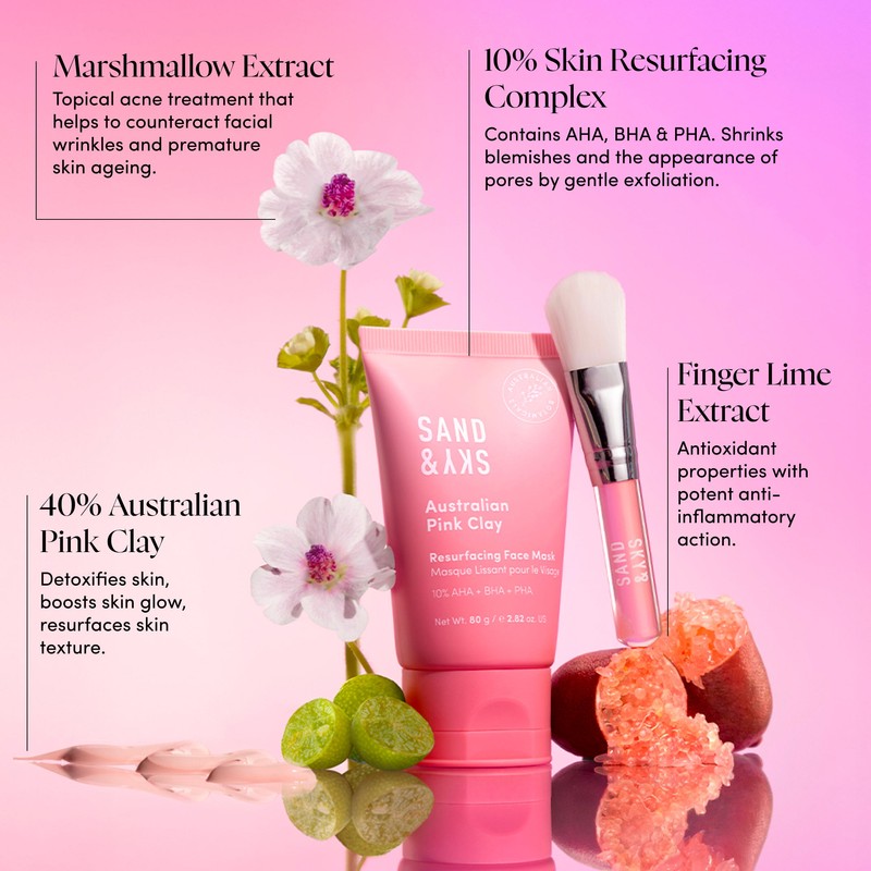 Sand & Sky Australian Pink Clay Resurfacing Mask 80ml