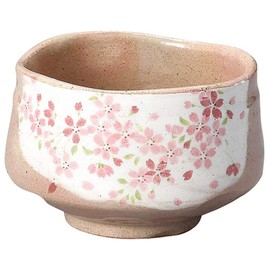 Yamakiikai Minou Pottery - Tazón de té japonés Shirokesho con flores de cerezo rosa hecho por KaneJin) F1727 de Japón