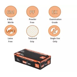 SureCare Heavy-Duty Protection 900 XXL Orange Nitrile Disposable Gloves 6 Mil