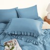 Horbaunal Blue Ruffle Sheets King Size 6 Piece, Fits 16"
