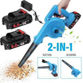 Cordless Leaf Blower Vacuum Handheld Electric Leaf Blower With 2 Battery US