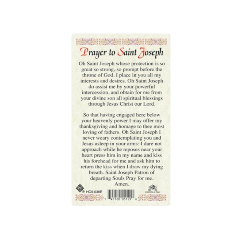 H HOLLY LINES Set of 5 Laminated St. Joseph Holy