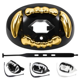 ZAKVOP Football Mouth Guard with Strap, Breathable Mouth Guard Football for Youth and Adults, Teeth and Lip Protector Guard Mouth Pieces Football