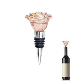 OKKRMGZ Cute Wine Stopper Bottle Topper Decorative Glass Cork Beautiful Rose Wine Accessories Modern Stoppers for Wine Lovers Bouquet Style Reusable Wine Preserver for Beverage and Party Use