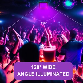 CREATESTAR UV Black Light Spotlight 50 W, 395 NM LED Black Light Lamp IP66 Waterproof UV Floodlight with Plug, UV Floodlight for Glow Party, Disco, Bar, Blacklight Party