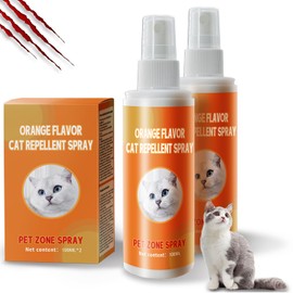 Cat Deterrent Spray, Cat Repellent Spray Indoor, Cat Urination Deterrent Keep Cats Away, Cat Scratch Deterrent Spray Training Aid Indoor and Outdoor for Furniture, Sofas, Rugs, Curtain (2 * 100ML)