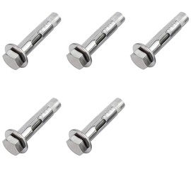 M6*80MM Expansion Bolts in 5 Packs,Expansion Screw Bolts,Heavy Duty Fixing Anchor,Stainless Steel Hex Expansion Screws