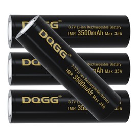 BENKIA 18650 Rechargeable Battery 3500mAh 3.7Volt Flat Top Lithium 18650 Batteries for Flashlight Headlamp (Battery,Black, 4 Pack)