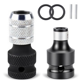 Rierousy Schlagschrauber Bit Adapter, Stecknuss-Adapter 1/2 Vierkantantrieb Auf 1/4 Zoll-Sechskantschaft für Schlagratschenschlüssel und Schraubendreher-Bit-Halter, Adapter 1/4 auf 1/2 zoll