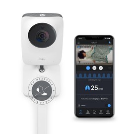 Miku Pro Updated Smart Baby Monitor, Camera and Wall Mount, Real-Time Breathing and Sleep Tracking, Contact-Free, Instant Alerts, Sleep Analytics for Newborns and Infants, Requires Paid Membership