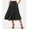 Oyamiki Womens Midi Skirt Print Dot Flowy Ladies Swing Light