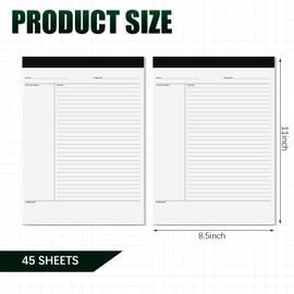 PerKoop 8 Pcs Writing Note Pads Notes System 8.5 x 11 Inches College Ruled Legal Pads Lined Paper Notebooks for Office School Teacher Students College Business, 45 Sheets Per Pad (White)