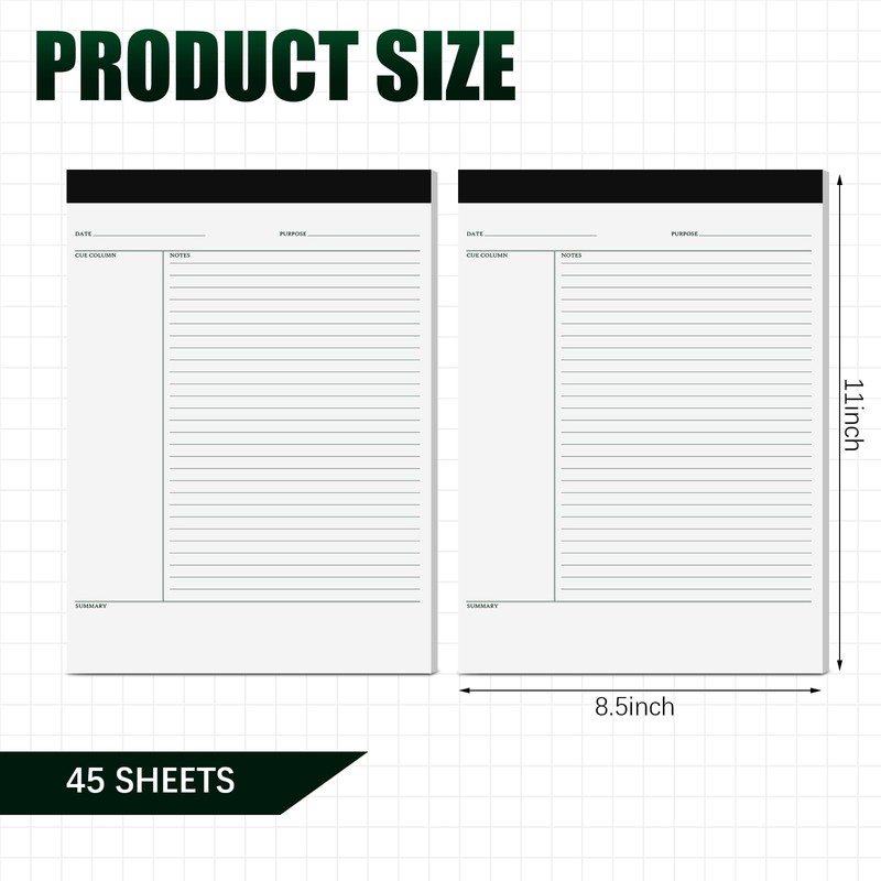 PerKoop 8 Pcs Writing Note Pads Notes System 8.5 x