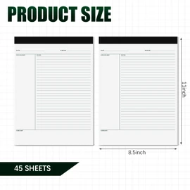 PerKoop 8 Pcs Writing Note Pads Notes System 8.5 x 11 Inches College Ruled Legal Pads Lined Paper Notebooks for Office School Teacher Students College Business, 45 Sheets Per Pad (White)