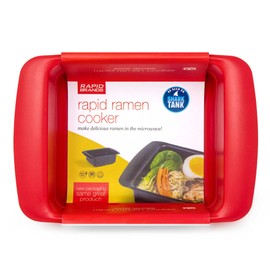 Rapid Ramen Cooker - Microwave Ramen in 3 Minutes - BPA Free and Dishwasher Safe (Red, 1-pack)