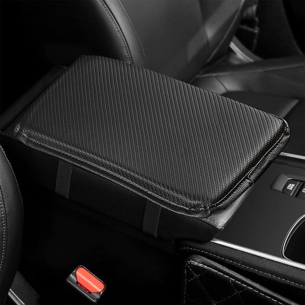 Center Console Cover, Leather Embossing Arm Rest Cover for Car,