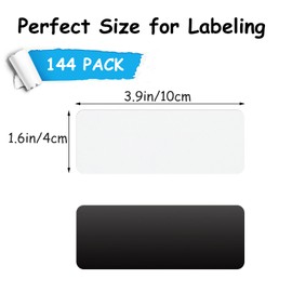 DAJAVE 144 Pieces Dry Erase Magnetic Labels, White 4x2 Inch Erasable Magnets for Whiteboard, Multipurpose Magnetic Labels to Write On for Classroom, Home, Education, Office