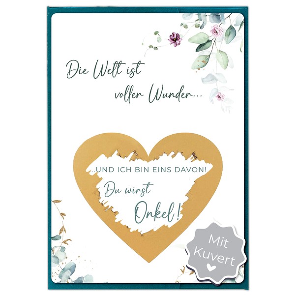 Joli Coon Scratch Card ‘Du wirst Onkel’ with Envelope, Pregnancy
