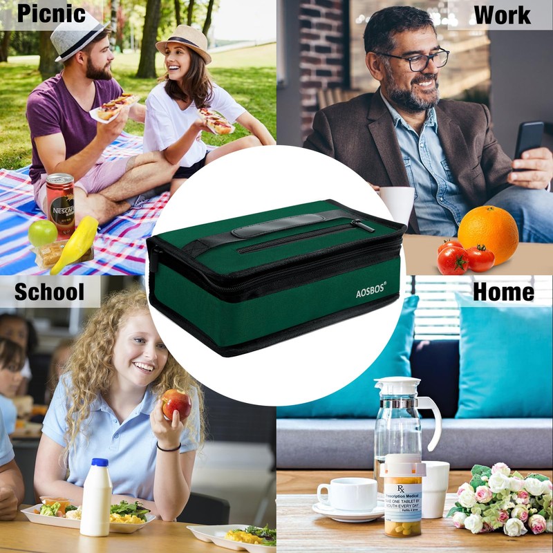 AOSBOS Cool Bag Small Lightweight Lunch Bag Insulated Bag for