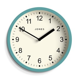 JONES CLOCKS® Spin Wanduhr | Kleine Moderne runde Uhr | 20cm | Schwarz | Gut lesbare Zahlen | Ideal für Küche, Büro, Kinderzimmer oder jeden kleinen Raum
