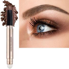 LGSZGDCN Brown Eyeshadow Stick and Sponge Makeup Brush Smooth Cream Shimmer Shadow Pencil Long Lasting Waterproof Eye Shadow Highlighter Stick Makeup Eye Liner Multi-Dimensional eyes Look