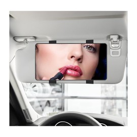 FSTURIOS Car Sun Visor Vanity Mirror, HD Large Vehicle Sun-Shading Cosmetic Mirror with Straps, Multifunctional Auto Visor Makeup Mirrors Rear View Mirrors for Car SUV Truck