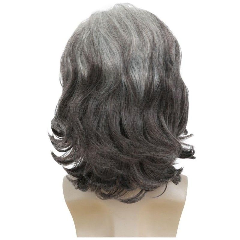 Siudus Mens Grey Short Wig Layered Middle Part Hair Wigs