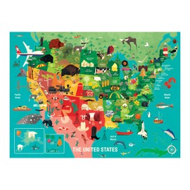 Mudpuppy 1000 Piece United States Jigsaw Puzzle for Adults and Families, USA Family Puzzle with Vibrant Illustrations of The Attributes of The 50 States