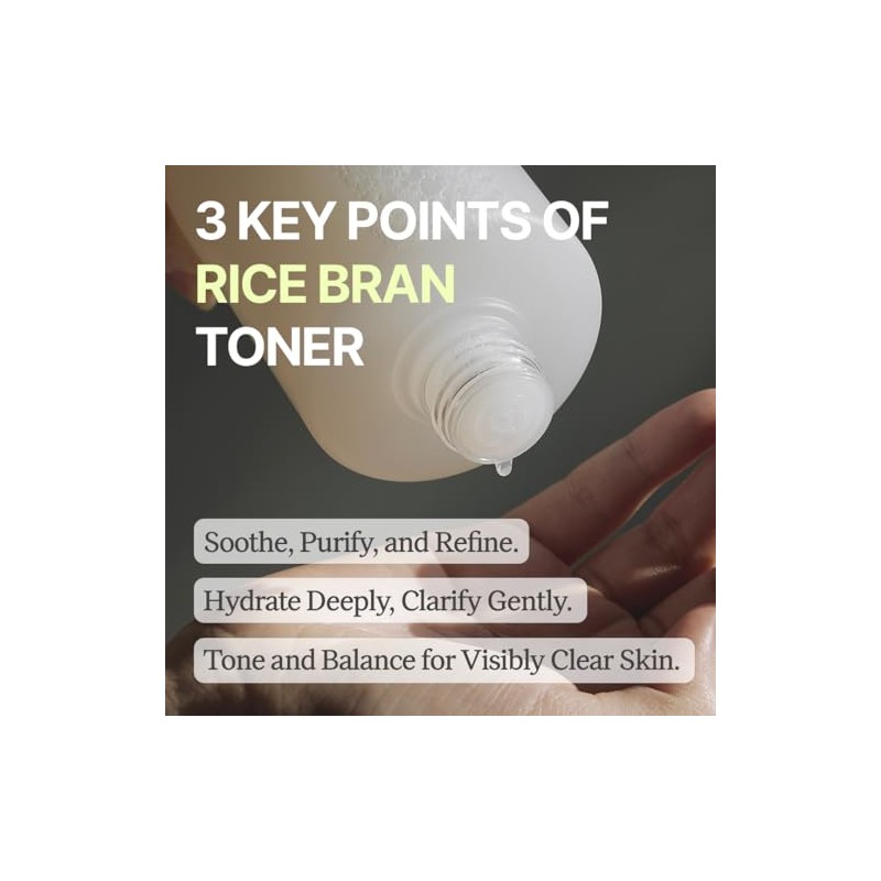 Tónico de salvado de arroz coreano para el rostro (tonifica,