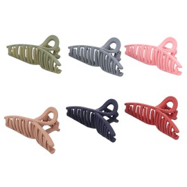PACKOVE 6pcs Large Nonslip Hair Claw Clips for Women Jaw Hair Clamps with Matte Finish Strong Hold Fashionable for Daily Casual Styles