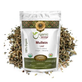 Organic Way Mullein Leaf | Herbal Tea (Verbascum Thapsus) Cut & Sifted - European Wild-Harvest | Organic & Kosher Certified | Non GMO & USDA Certified | Origin - Albania (1/2LBS / 8Oz)