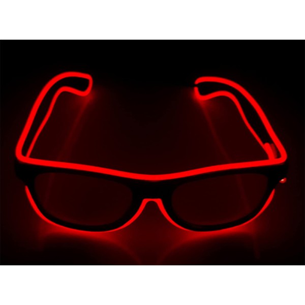 J&L Glasses EL Wire Neon Glasses Tinted Single Lens LED
