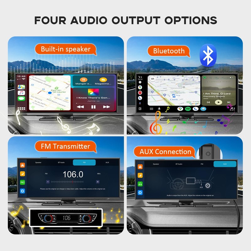 Largest 11.5" Portable Carplay Screen for Car, 4K Wireless Car