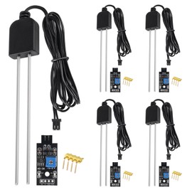 Coliao 5 Sets Soil Moisture Sensor, Resistive Soil Moisture Meter, Soil Hygrometer Sensor Test Kit with Corrosion Resistant Probe Digital Analog Signal Output for Garden Automatic Watering System